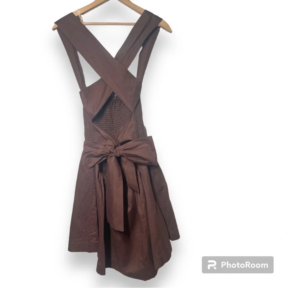 Peppermayo - Linen Mini Dress - Choc Brown - Picture 3 of 10